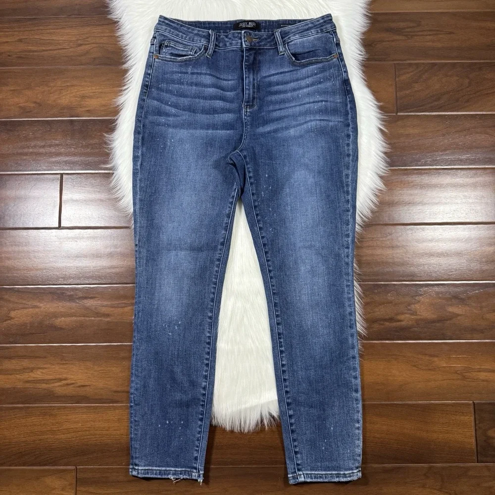 Judy Blue Women's Size 32 Bleach Splash Boyfriend Fit Denim‎ Jeans